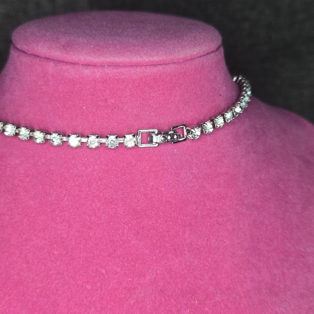 Vtg Rhinestone Necklace - Picture 3 of 4
